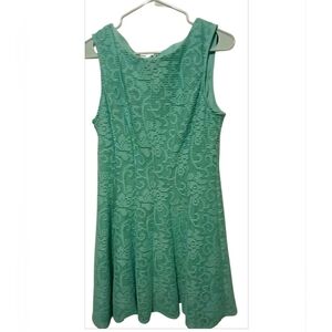 Studio One New York Dress Womens  Sleeveless Green Lined Lace Overlay Sz.12